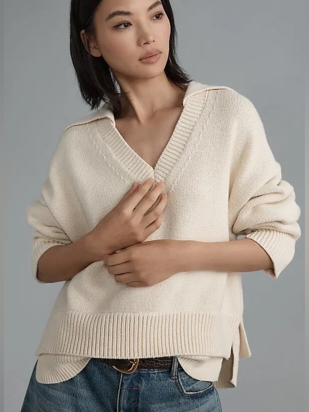 Maeve Layered Polo Sweater Size Small